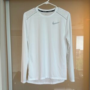 Nike White Long Sleeve Performance Top